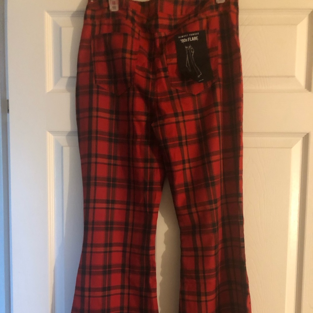 Almost Famous red and black flare pants.